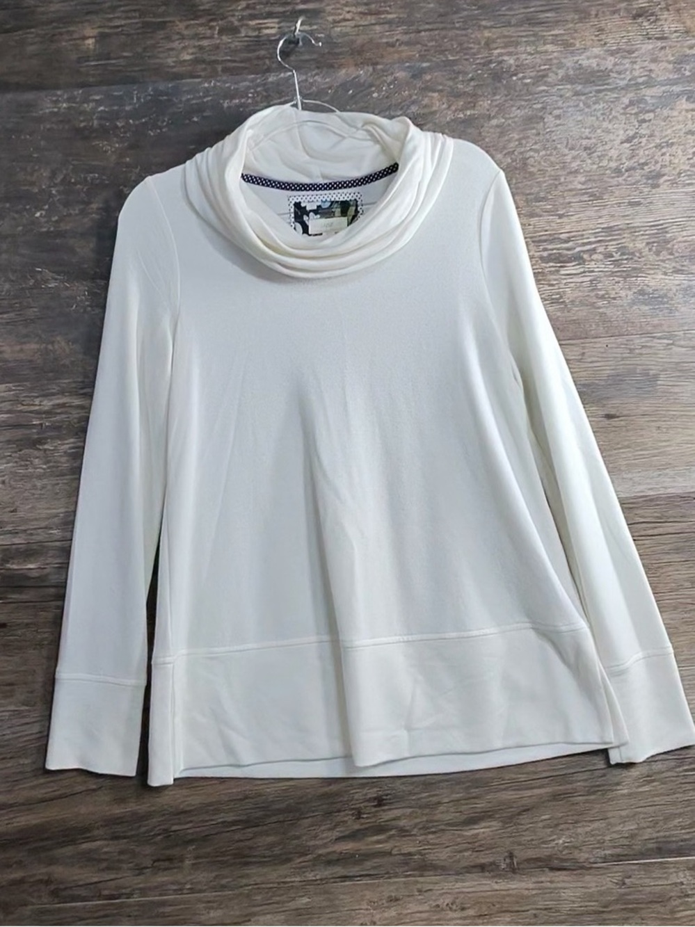 Cupio Cream Cowl Neck Long Sleeve Top
